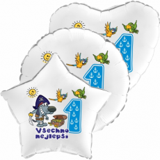 Balón Všechno nejlepší 1 pirát biely