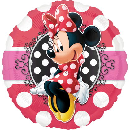 Balón Minnie ružová s bodkami US