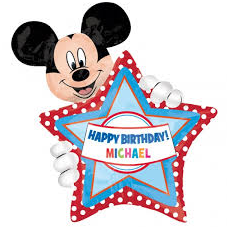 Balón Mickey Mouse US s písmenkami