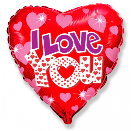 Balónik I Love You č. so srdiečkami