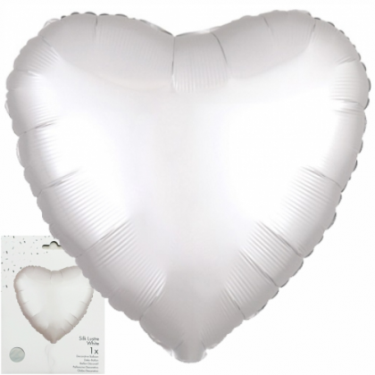 Balón Srdce biele saténové 45 cm