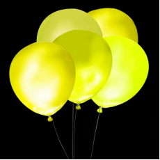 Svietiace balóny ŽLTÉ s bielym LED svetlom 5 ks