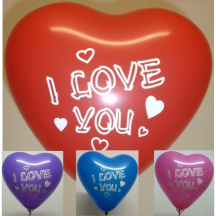Balón Srdce I love you mix 28 cm 100ks