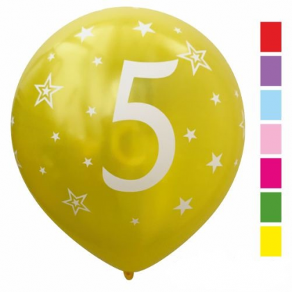 Balón číslo 5 mix metalický