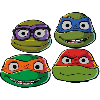 Papierové masky Ninja Korytnačky 6 ks