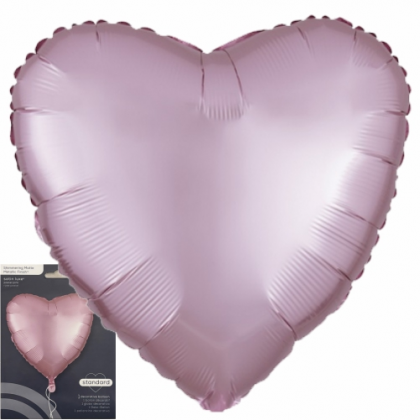 Balón Srdce pastel ružové saténové 45 cm