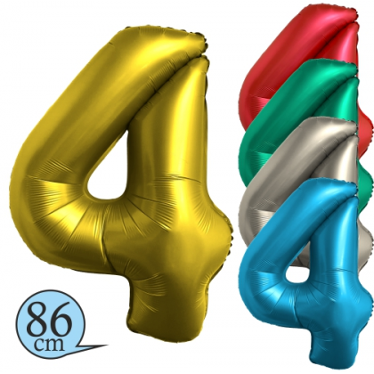 Balón narodeninový číslo 4 chromový 