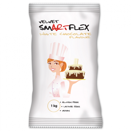 Poťahová hmota Smartflex velvet - Čokoláda - biela - 1 kg