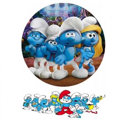 Jedlá oplátka Šmolkovia 20 cm