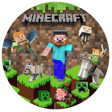 Jedlá oplátka Minecraft 20 cm