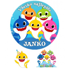 Jedlá oplátka Baby Shark s menom