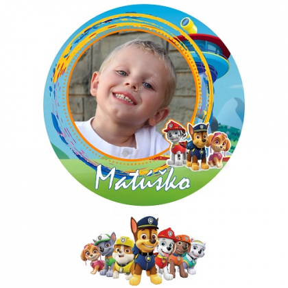 Jedlá oplátka Paw Patrol s vlastnou fotkou 20 cm