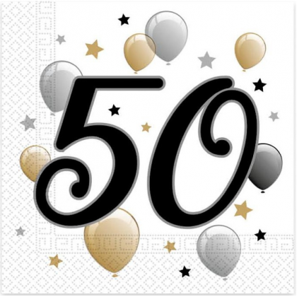Servítky narodeniny 50