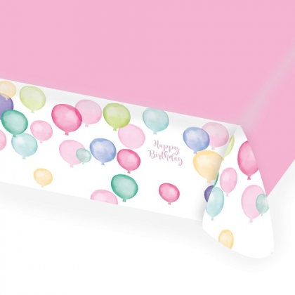 Obrus Happy Birthday pastel