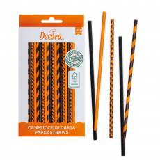 Papierové Slamky oranžovo čierne 80 ks