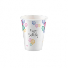 Poháre Happy Birthday pastel