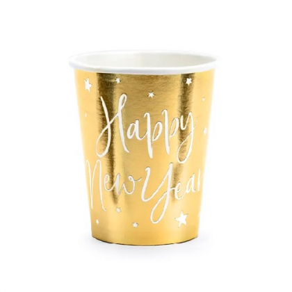 Poháre Happy New Year zlaté