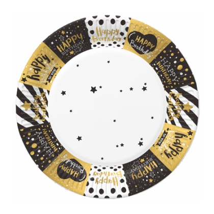Taniere Happy Birthday čierno-zlaté