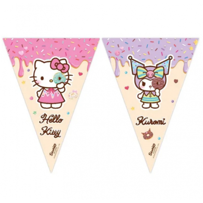 Vlajky Hello Kitty a Kuromi papierové