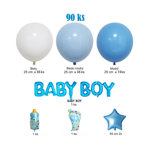 Léggömbfüzér Elegáns arany és fekete