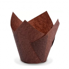 Papierové košíčky na muffiny Tulipán hnedé 10 ks