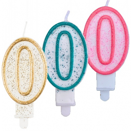 Tortová sviečka 0 trblietavá 