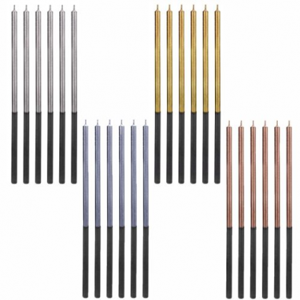 Dlhé Tortové sviečky metalické 6 ks 