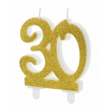 Sviečka č. 30 zlatá