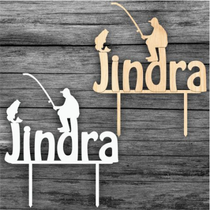 Zápich na tortu Rybár s menom 