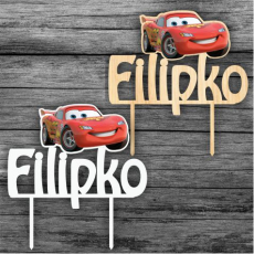 Zápich na tortu Cars s menom