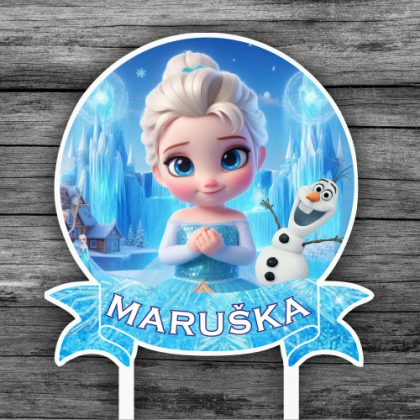 Zápich na tortu Frozen Elsa s menom
