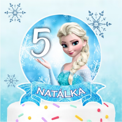 Zápich na tortu Frozen Elsa s menom