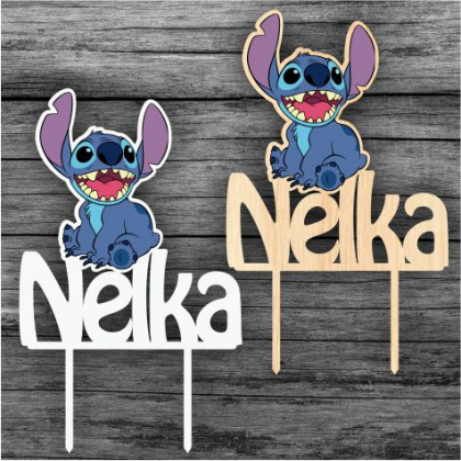 Zápich na tortu Stitch s menom
