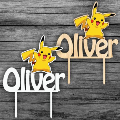 Tortový zápich Pikachu s menom