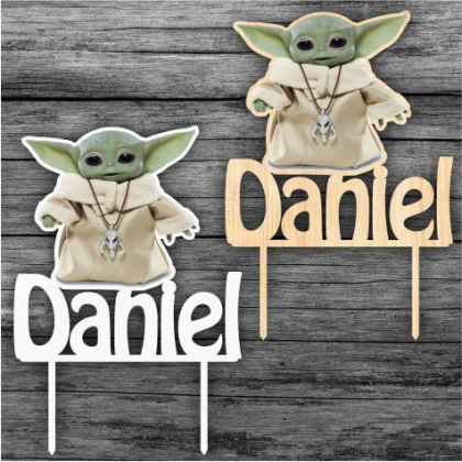 Zápich na tortu Star Wars Yoda s menom